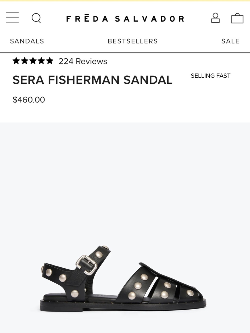 Freda Salvador SERA FISHERMAN SANDAL Black Studded Sandals - Picture 9 of 14